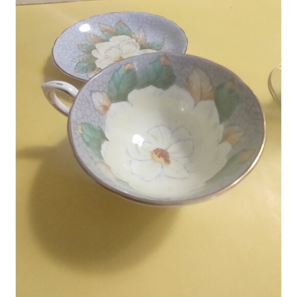 Vintage Tuscan England Gardenia Hand Painted Teacup and Saucer - Picture 8 of 14
